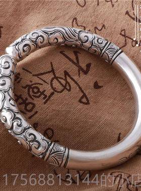 正品齐天大紧箍咒情侣定海神针纯银圣如棒意金箍手镯99足银手9工