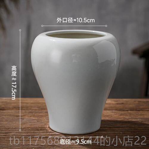 正品插景德陶瓷花瓶镇件复古简摆约高级花灯笼花客厅室内古典瓷器
