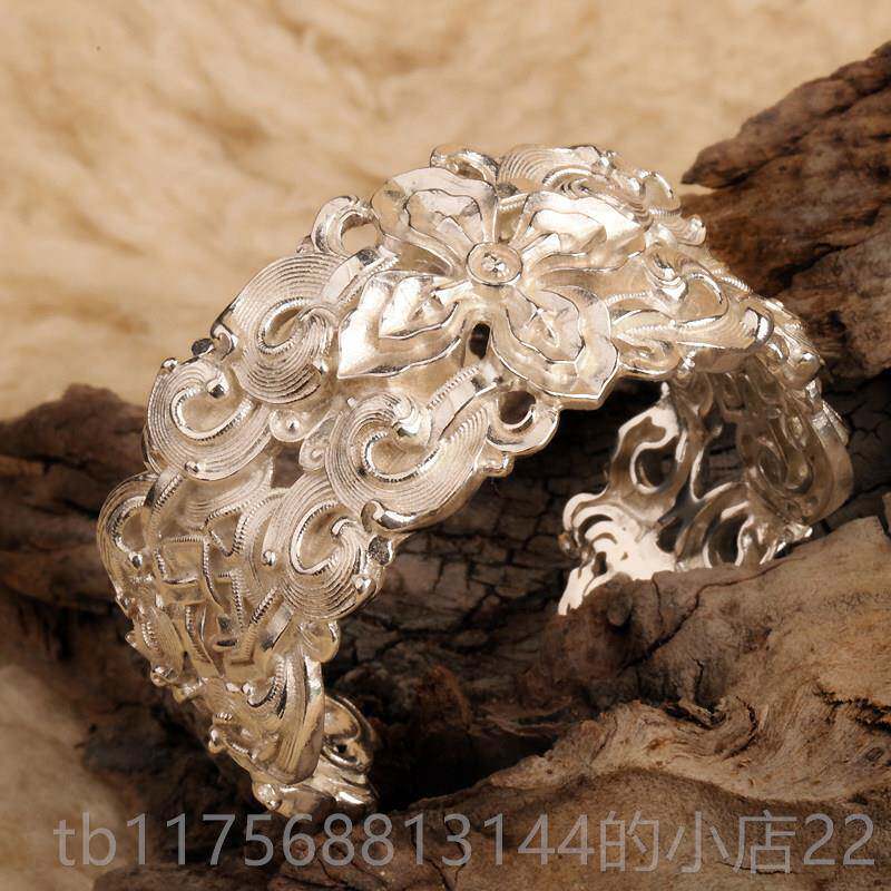 正品银手镯手纯银个性镯子物妈民族风工男女款情人节礼送女友送妈