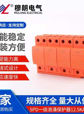 电涌保护器 SPD一级浪涌保护器12.5KA 4P 红色 浪涌保护器防雷器