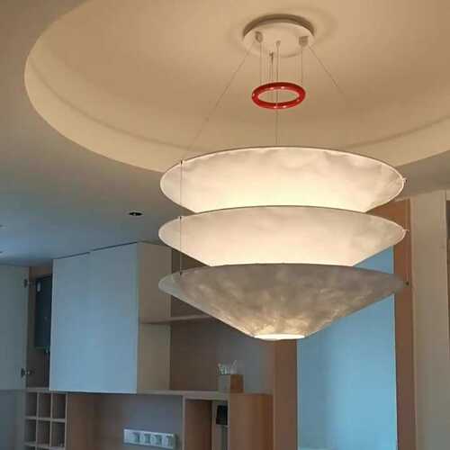 北欧中古法式侘寂风蚕丝吊灯卧室客厅餐厅复古吧台悬浮设计师灯具