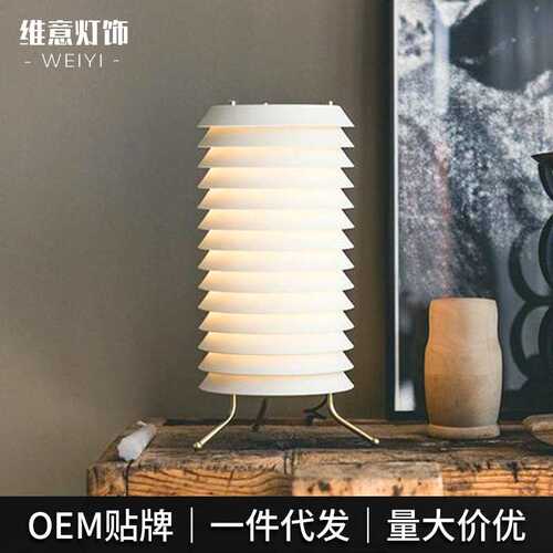 14层布艺创意设计师卧室床头灯复古装饰高级ins风铁艺台灯落地灯