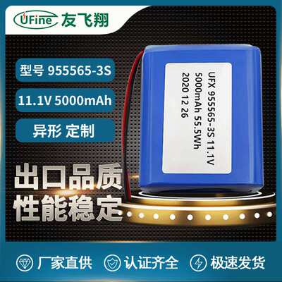 UFX955565-3S 11.1V 5000mAh聚合物锂电池智能家居升降晾衣杆电池