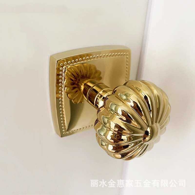 美式金色南瓜门锁轻奢法式木门卫生间浴室门把手复古房门锁
