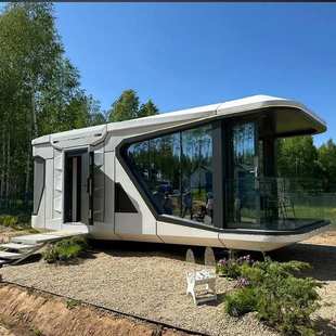 鲁班筑露营别墅 铝塑板未来舱房屋 稳固耐用网红打卡太空舱厂家