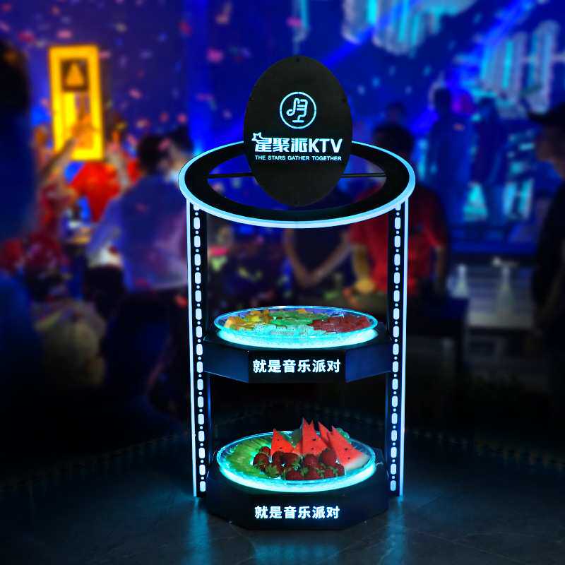 新款星球果盘架酒吧ktv发光果盘LED三层夜场个性创意水果拼盘架子