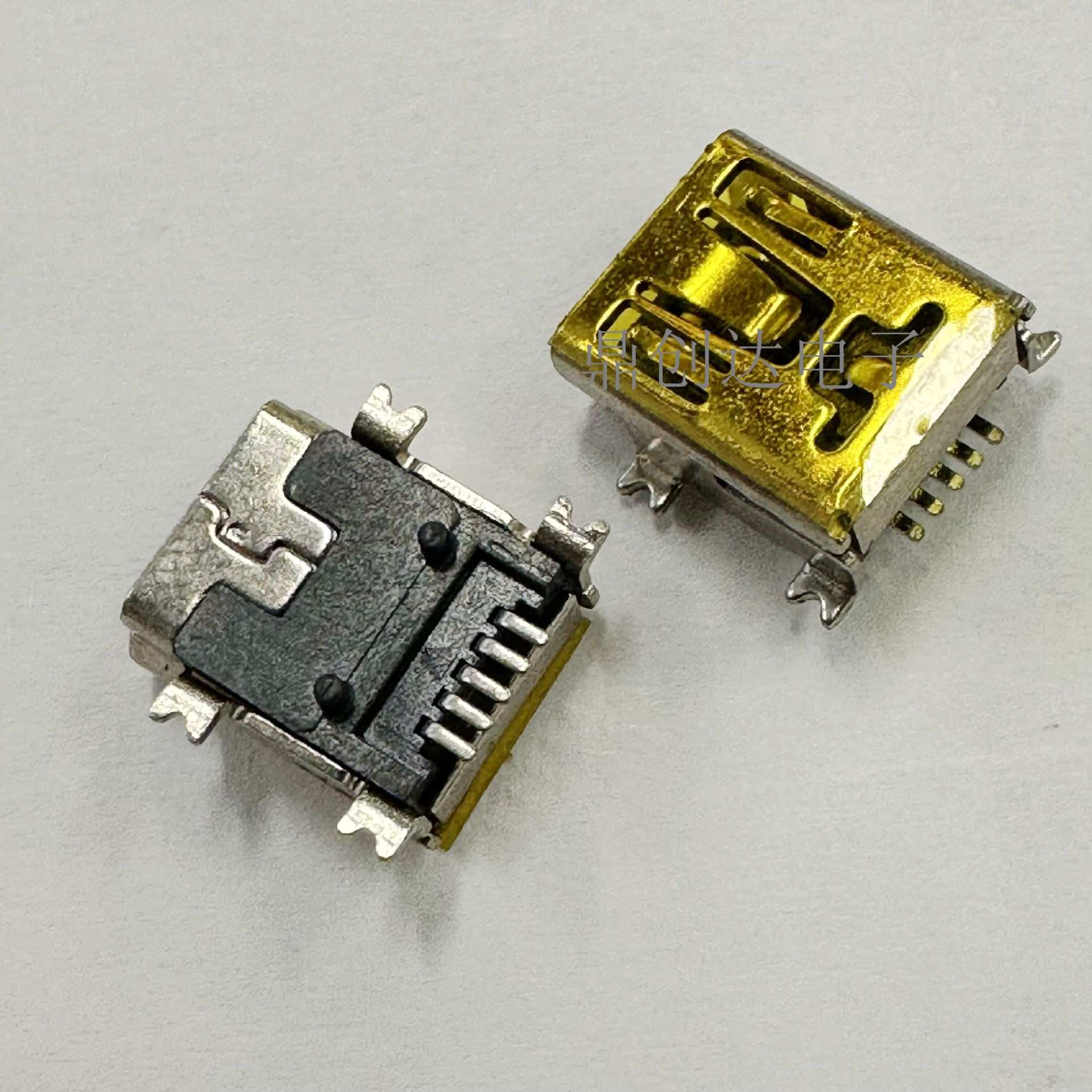MINI USB 5P 母座B型 Type SMT 迷你T型/双卡点铜壳数据充电座