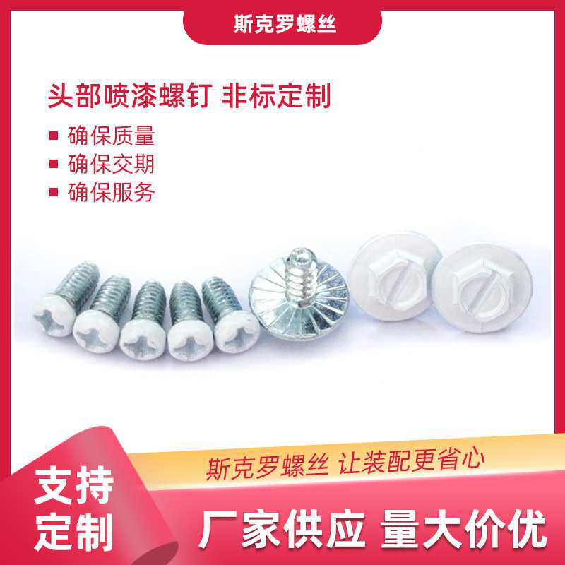 烤漆螺丝 喷白漆 黑色烤漆 咖啡色喷漆 彩色喷漆家具沉头螺钉圆头