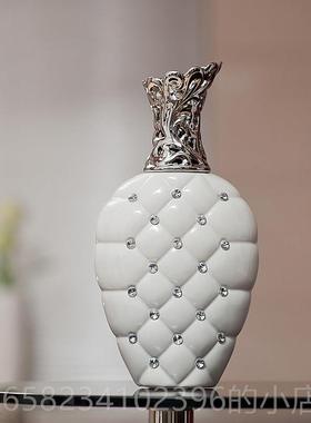 高档花瓶装饰意客插花简单现厅代时尚家创镀银艺术中国斯居堪的纳