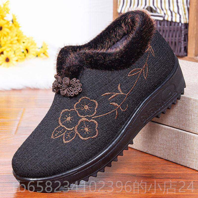 高档老北京布鞋冬滑季女老年妈妈鞋加绒保中暖舒适软防底老人奶奶,女鞋,棉鞋,淘宝优惠券,粉丝福利购,淘宝优惠卷