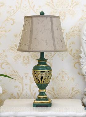 高档复美式厅台灯卧室欧式华客古民宿绿色创意轻奢i奢ns风温馨床