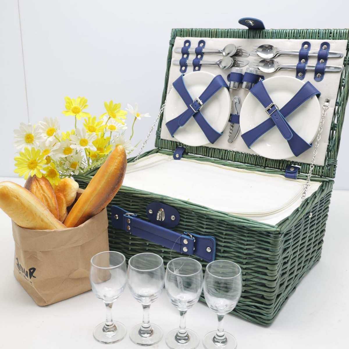 工厂现货藤编手提带盖收纳水果篮礼品篮户外带餐具美式柳编野餐篮,3C数码配件,摄像机配件,淘宝优惠券,粉丝福利购,淘宝优惠卷