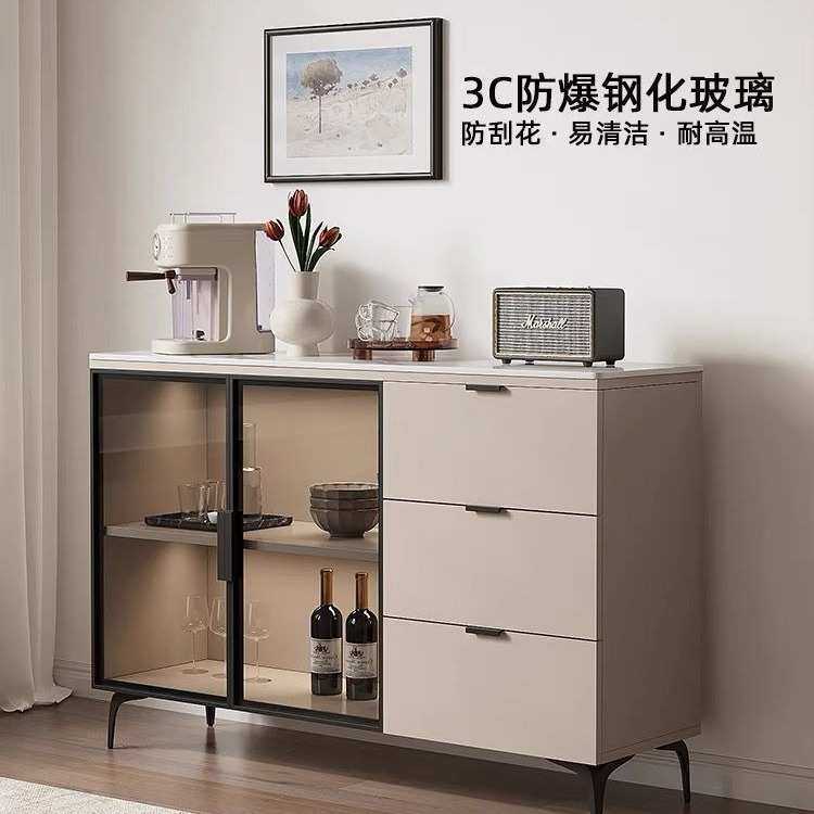 岩板餐边柜靠墙家用微波炉收纳储物柜沙发隔断柜厨房现代简约风,3C数码配件,摄像机配件,淘宝优惠券,粉丝福利购,淘宝优惠卷