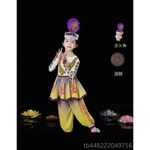 正品叫我娜扎小儿童维新疆舞演出服手鼓舞吾服尔族舞蹈铃铛少女演