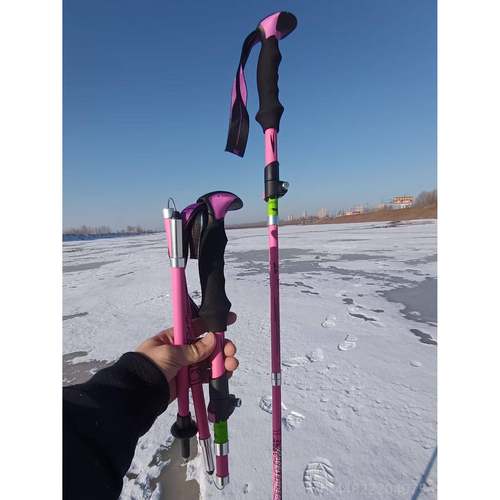 正品外贸俄斯碳素纤登山露杖手杖外锁超轻户外爬野徒步E维AV手罗