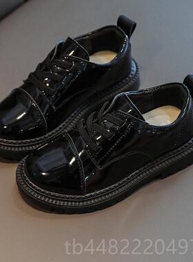 正品男童皮鞋季真皮春夏镂空女童伦软底英演黑色男孩小学生表出儿