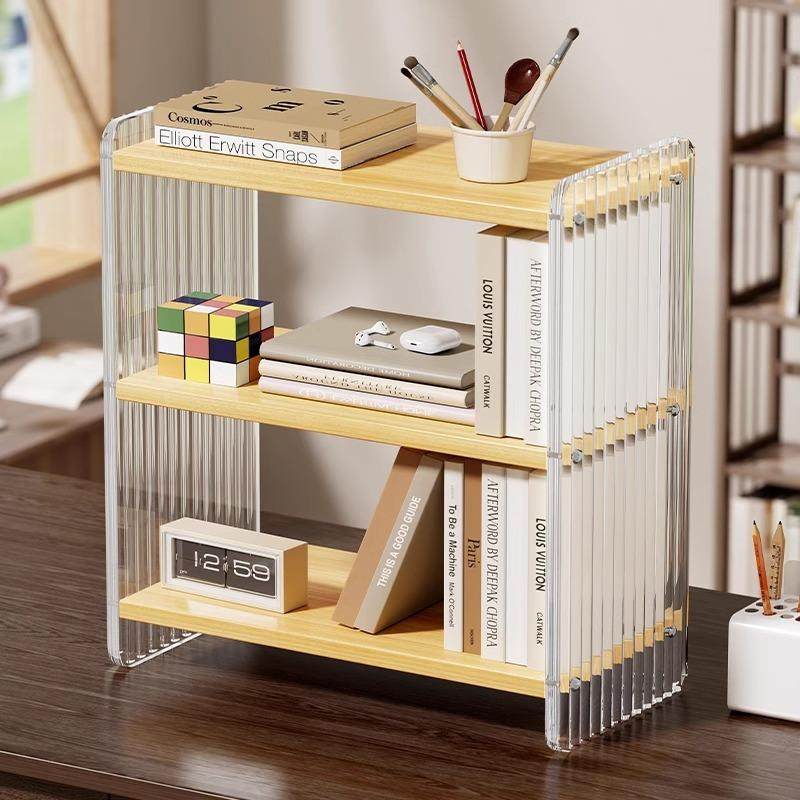 桌面书架置物架多层收纳架子多功能书桌置物架家用客厅摆件收纳柜