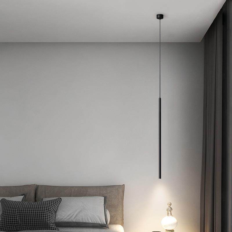 床头小吊灯吊线灯卧室吊灯床头灯现代简约设计感极简客厅背景墙灯