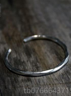 正品非之家手工银实心手创环 原民复古简约个性鱼族风饰品手镯男