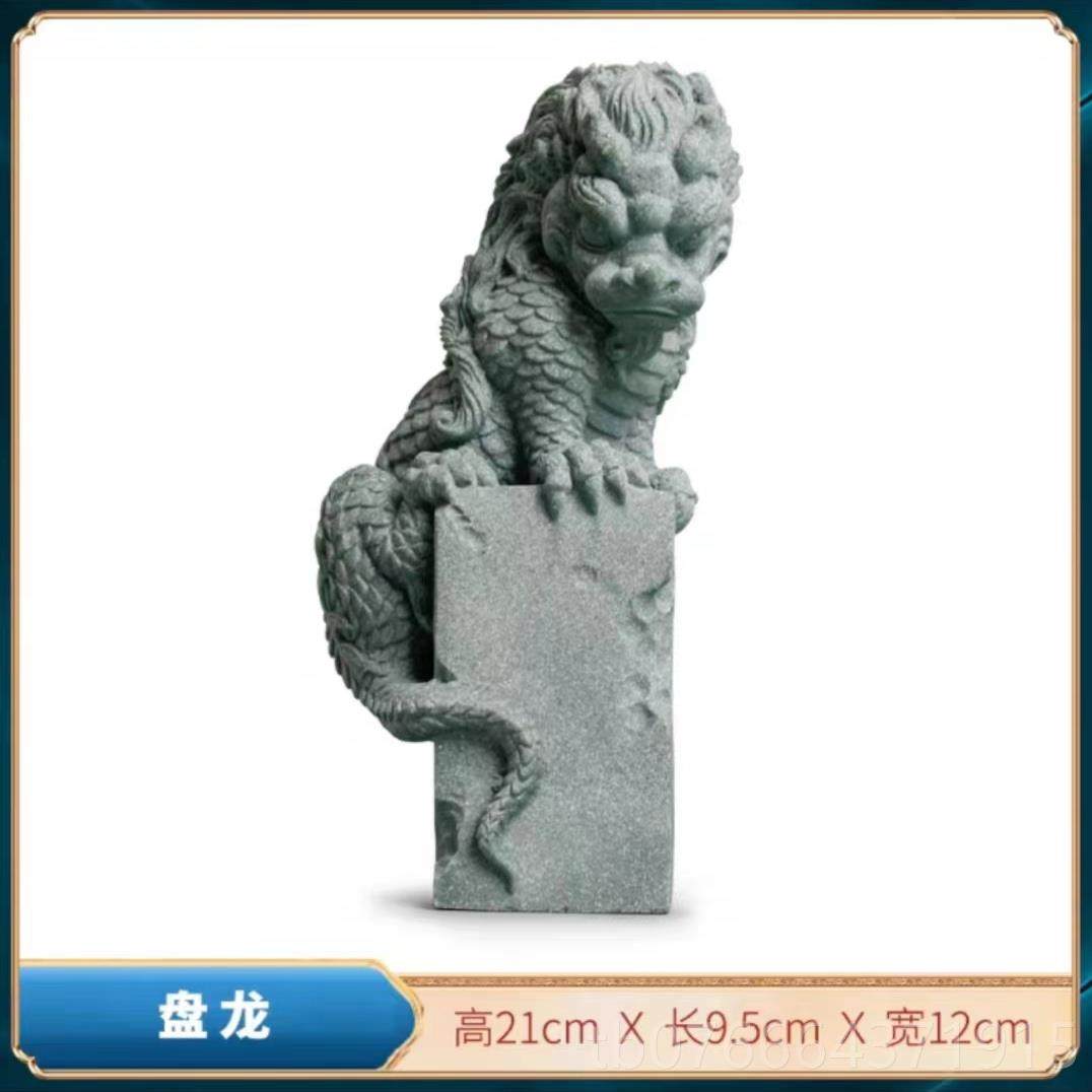 正品青砂招石创意国潮麟摆件鱼缸造景家居中客式茶宠厅麒茶桌面财