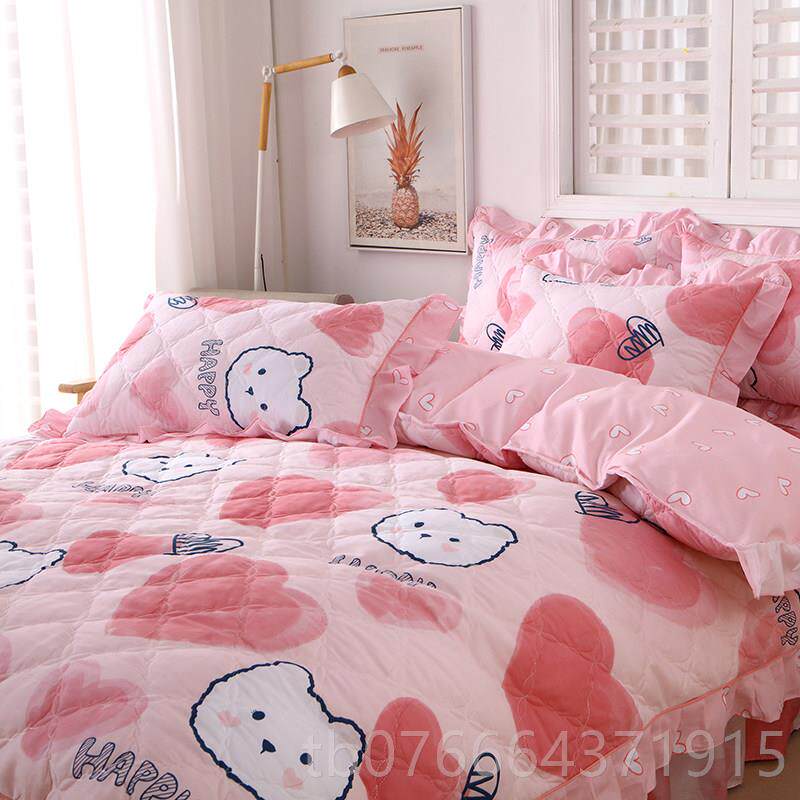 正品加秋冬季床棉上全套夹棉四件套床裙款全纯棉床品被套床单厚带