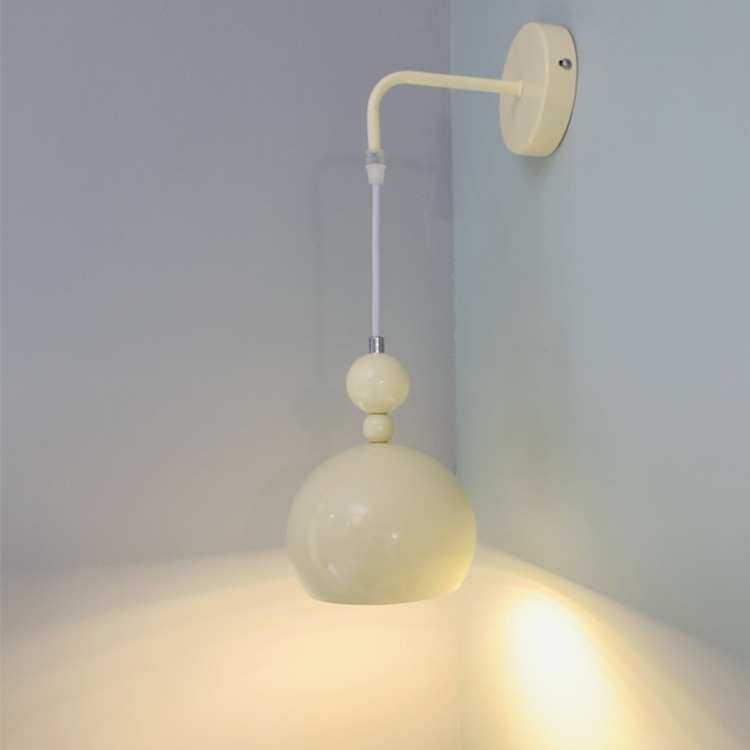 北欧奶油风卧室床头壁灯中古网红日式创意简约现代客厅背景墙壁灯