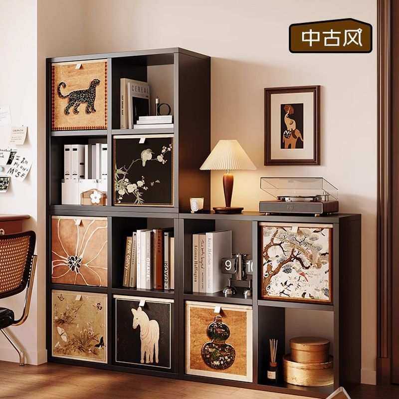 环保型中古风卡莱克格子柜钢制书架落地置物架自由组合柜子置物柜,模玩/动漫/周边/娃圈三坑/桌游,模型制作工具/辅料耗材,淘宝优惠券,粉丝福利购,淘宝优惠卷