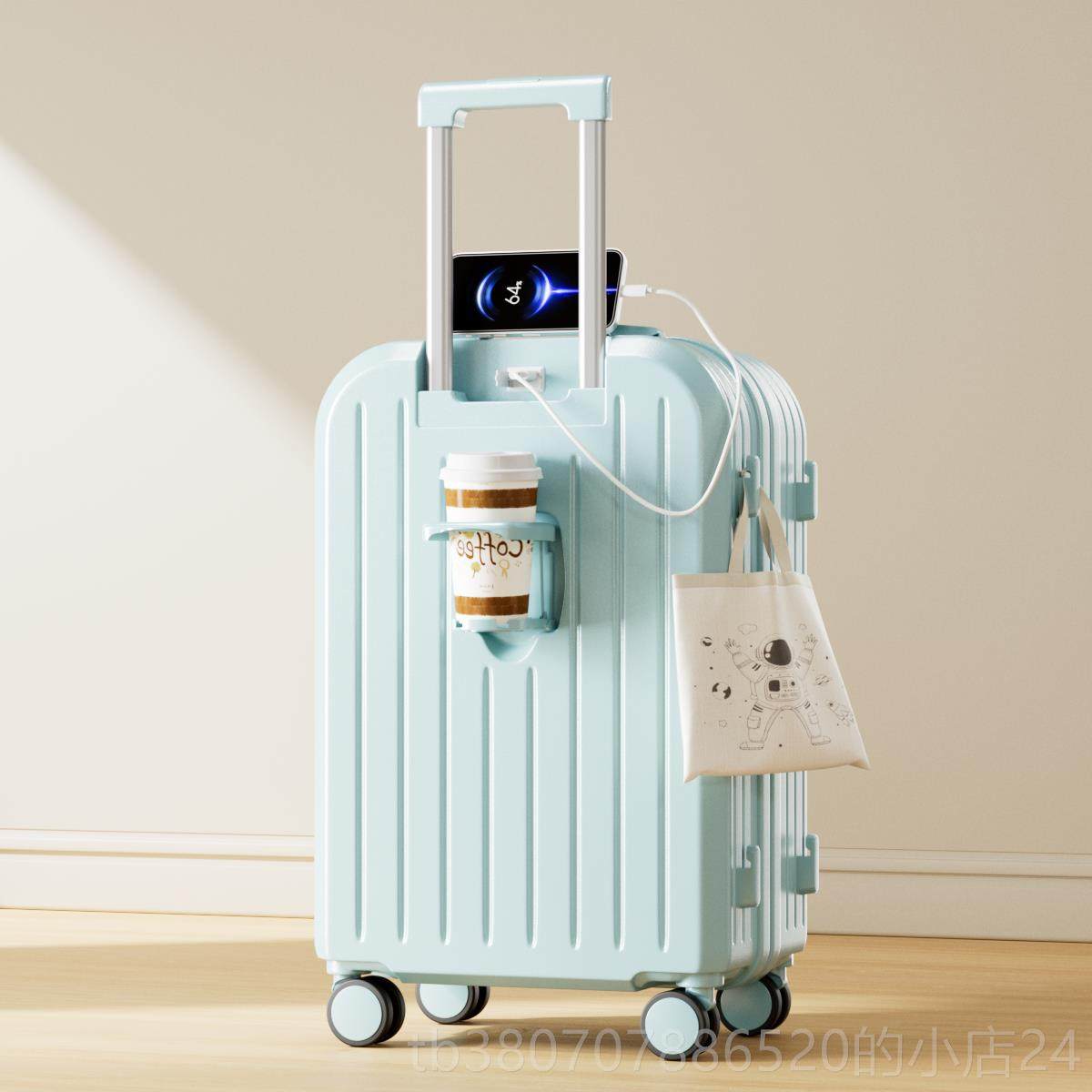 高档李箱拉杆箱静2024新款女20寸小轮行行登机箱音万向密码箱旅行