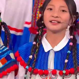 高档春晚同款玉披盘肩云儿童演女出服男肩童合唱服问月民族风舞蹈