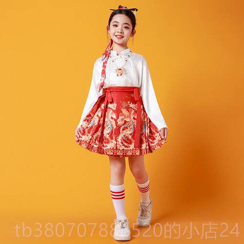 高档六一儿童大男合唱演出服女童马面歌裙运动会表演服诗朗汉诵国