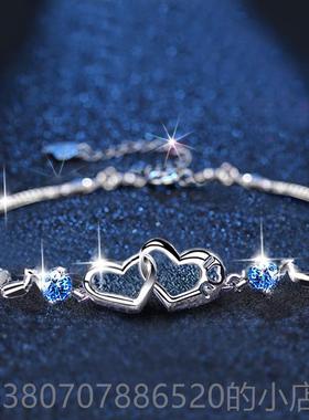 高档纯银夫妇手炼子炼2025新的可访女问的豪华利基精致学生聚的会