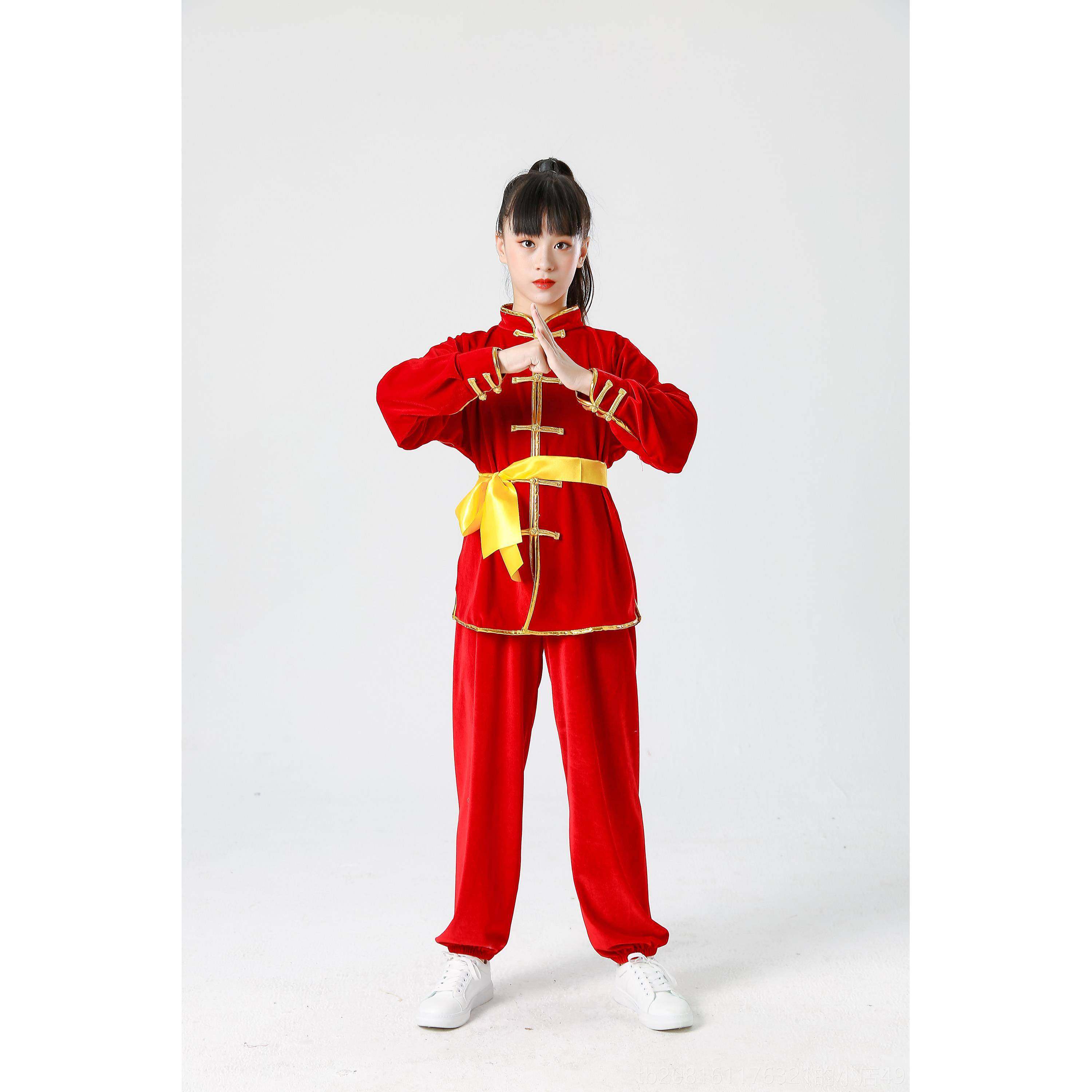 正品儿童武术练功服太极训练演出季服秋冬小幼儿服装中学术武刺绣