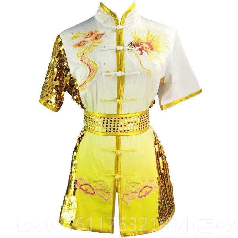 正品儿童武学术服中式长拳生表比赛服青少演年太极演服功夫训练表