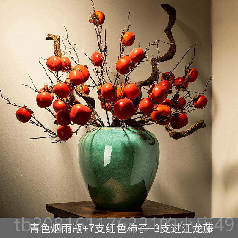正品景德镇新中客式手花瓶厅插花柜仿真陶工罐花电视酒柜高档陶瓷