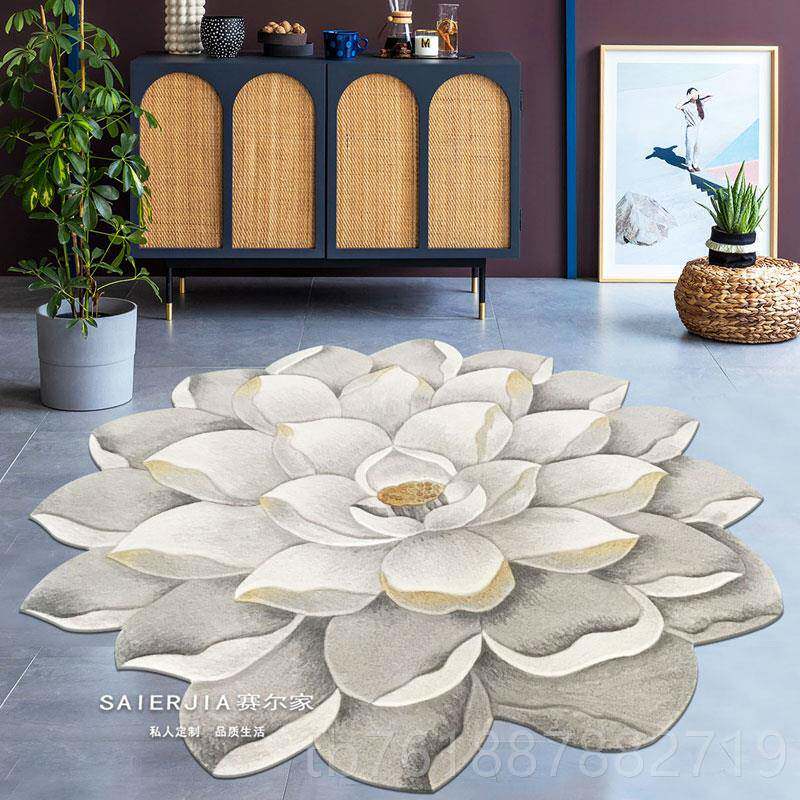 正品新中式瑰卧室圆门形婚红牡丹玫莲垫入户玄关拜佛地毯结喜乔迁