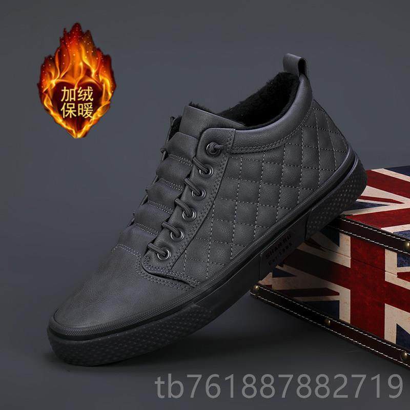 新款025季秋款男鞋韩版潮流百搭高筒鞋一脚蹬平底新休闲2 板鞋英