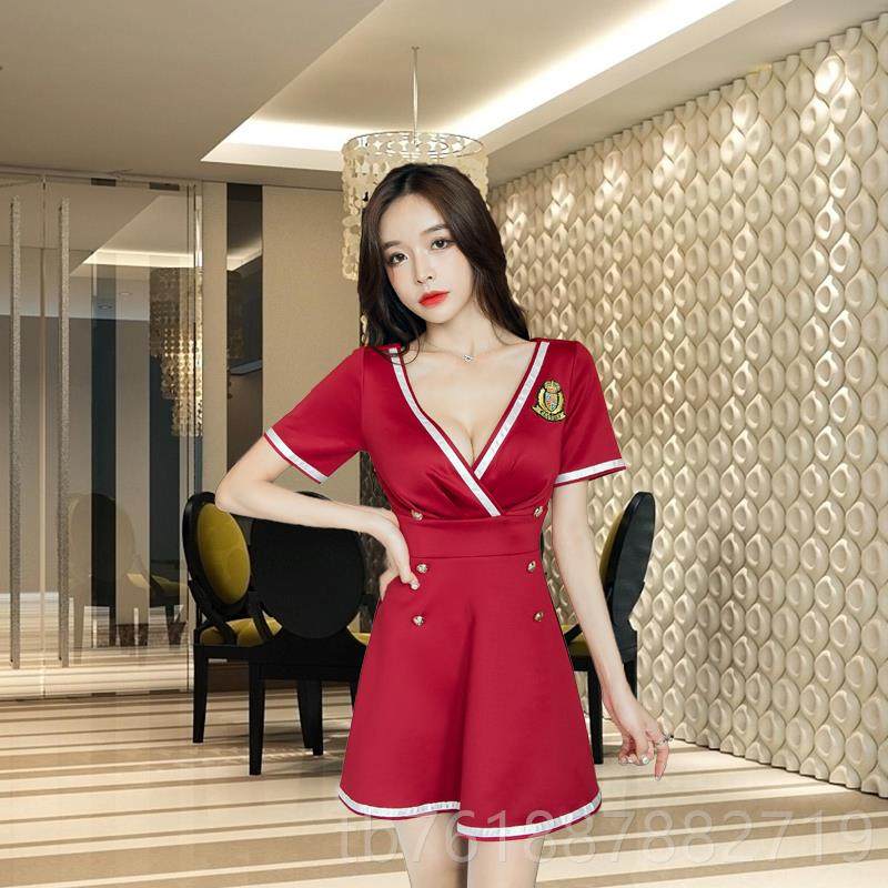 正品夜新店女装美224款性感连衣裙足浴足疗桑0拿技师服显瘦容师工