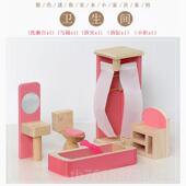 新款 迷具你木小家女孩仿真过制家家玩主具公房间衣柜高低床拼插娃