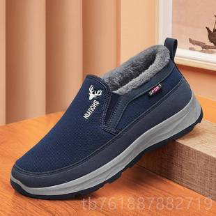 新款北京布鞋男冬季防滑保士暖加绒二棉鞋爸中老年人男休闲老爸棉