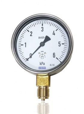 供应威卡WIKA不锈钢膜盒微压表径向304壳YEB-100 6KPA G1/2厂直供