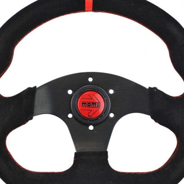 D型13寸翻毛皮D型平底改装赛车方向盘 模拟器磨砂通用改装方向盘