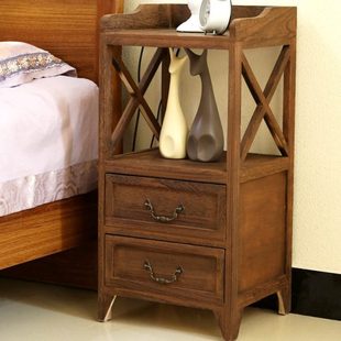 床头柜实木简约现代床边柜窄卧室客厅夹缝25厘米柜子迷你抽屉收纳