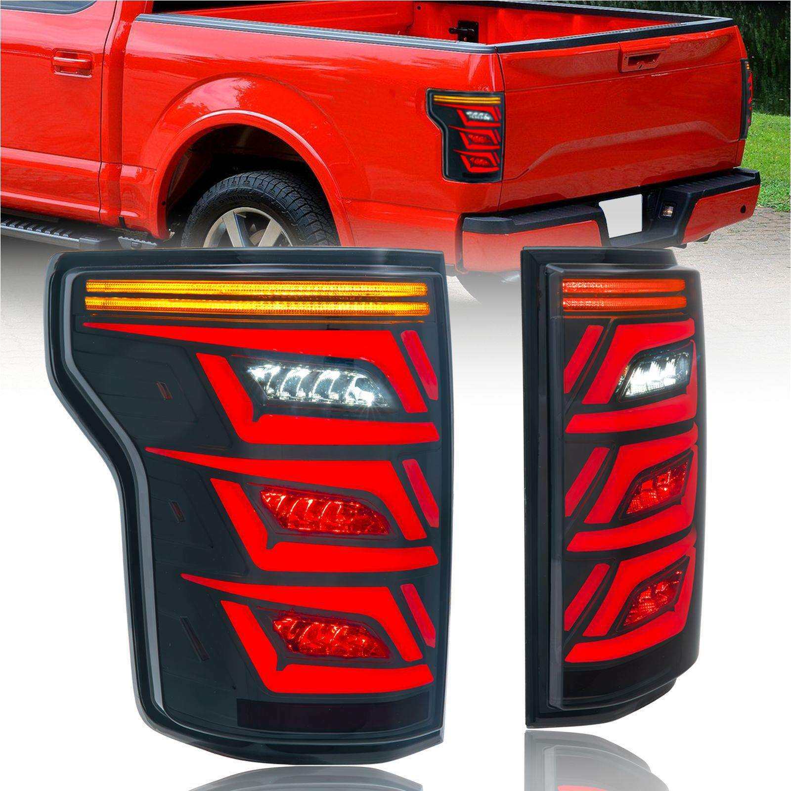 适用于2015-2020款福特Ford F150后尾灯改装LED扫描呼吸流水转向
