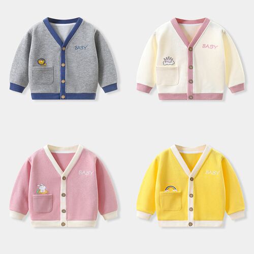 婴儿衣服针织开衫外套秋装春秋装男童幼儿1岁儿童女宝宝小童上衣