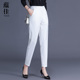 新款 职业宽松哈伦烟管九分裤 白色高腰西装 弹力女士大码 子 裤 春夏季