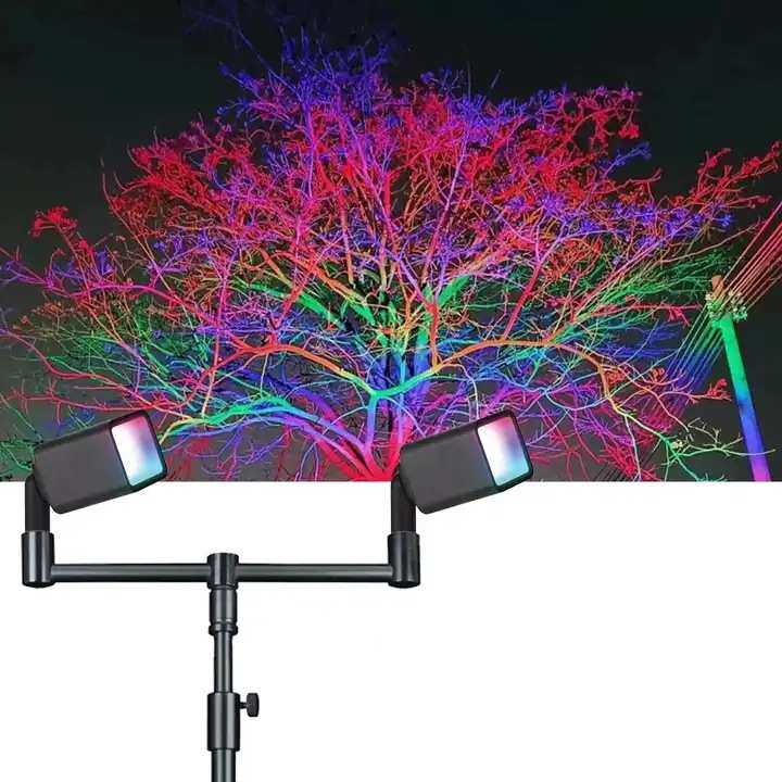 12W双头照明LED景观灯 变色户外公园防水树射灯RGB别墅庭院装饰灯