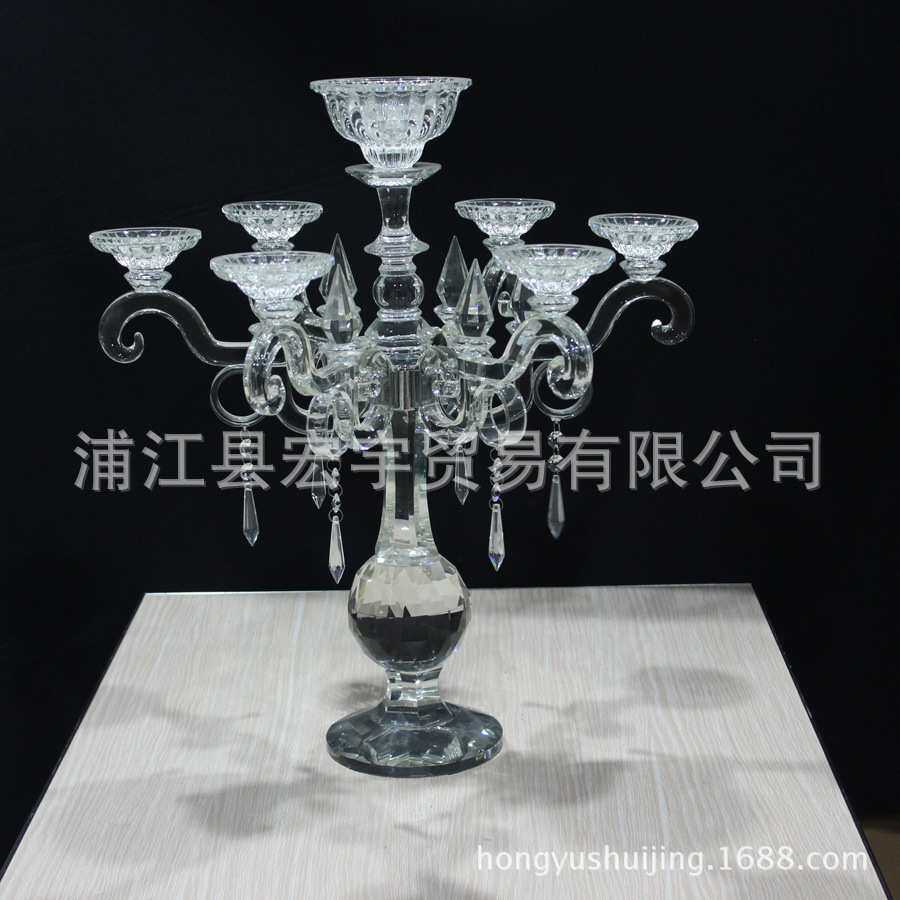 欧式奢华婚庆水晶蜡烛台简约现代烛台高档家居样板房西餐厅软装饰