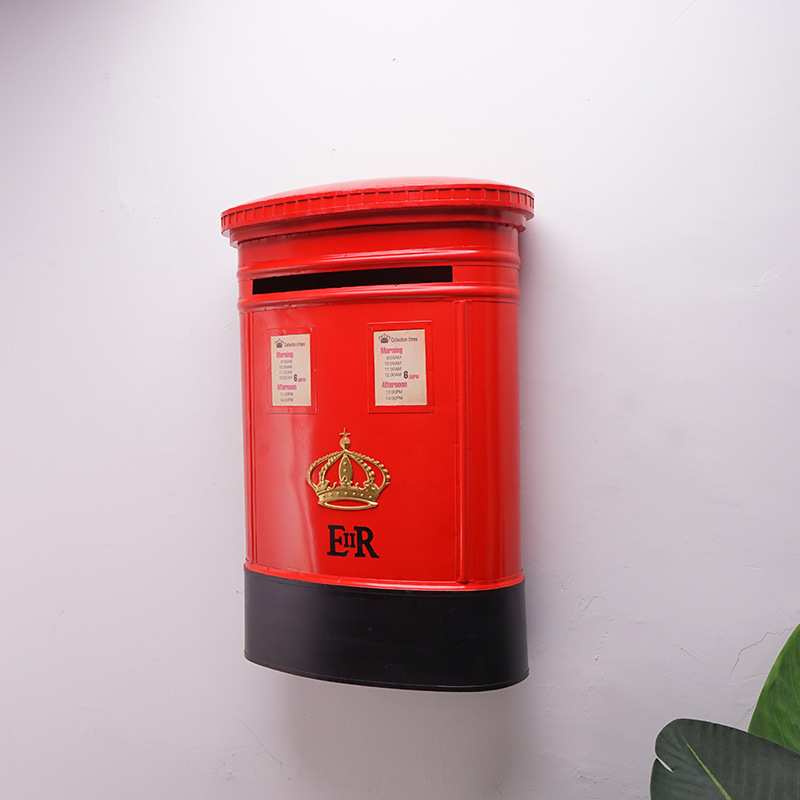 墙面装饰邮箱邮筒复古怀旧美式壁挂件铁艺信箱邮箱挂墙上软装道具