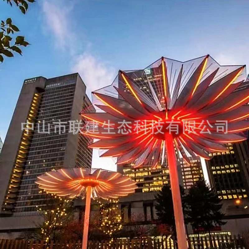 直销LED科技园 莲花艺术灯饰 文旅景区亮化工程灯具 创业园景观灯