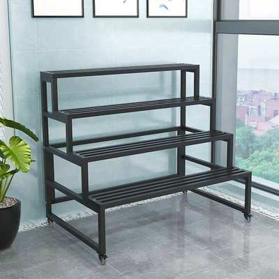 阶梯式花架阳台置物架落地式多层铁艺客厅室内室外防水防锈花盆架